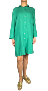 Vestido Camisero Lino Verde
