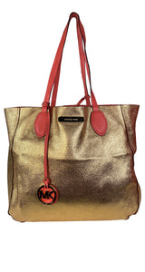 Cartera Reversible Dorada Y Coral