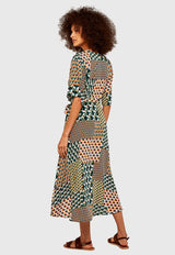 Vestido Apricot Multicolor - Calce Ajustado