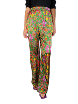 Pantalón Verde Estampado Multicolor