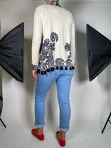 Sweater Abierto Estampado Floreado