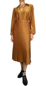 Vestido Dorado Hilos Metalizados Dixie by Magma
