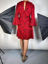 Vestido Flores Rojas