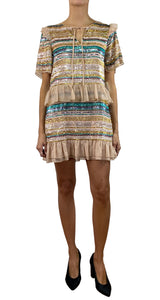 Vestido Beige Lentejuelas