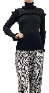 Polera Negra Fruncida