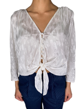 Blusa Blanca Satinada