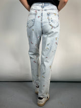 Jeans Flores Bordadas