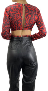 Top Rojo Animal Print