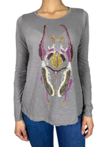 Polera Gris Lentejuelas