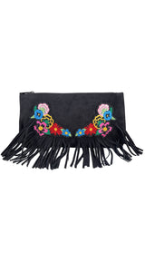 Clutch Cuero y Flores