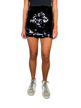 Falda Mini Negra Lentejuelas