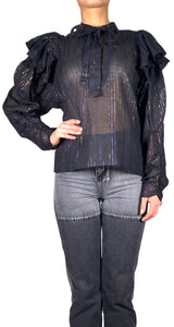 Blusa Negra Fibras Metalizadas