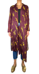 Kimono Burdeo Estampado Amarillo