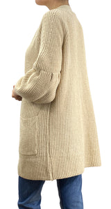 Cárdigan Beige Bolsillos