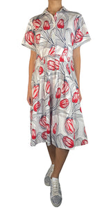 Vestido Flores Rojas