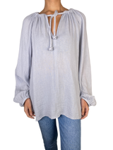 Blusa Bordada Celeste