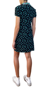 Vestido Negro Estampado Verde