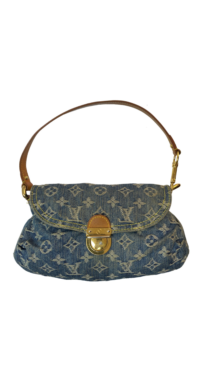 Louis Vuitton Denim Pleaty Mini Cartera de Hombro - LOUIS