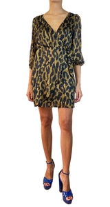 Vestido Wrap Semitransparente Animal Print