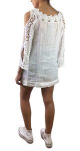 Blusa Macrame Blanca