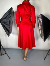 Vestido Midi Rojo Camisero