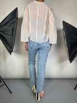 Blusa Blanca Encajes