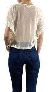 Blusa Traslucida Crema