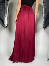 Falda Maxi Satín Vinotinto