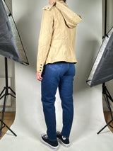 Chaqueta Beige Con Capucha Desmontable