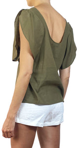Blusa Verde Olivo Corrugada