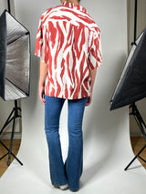 Blusa Manga Corta Multicolor A Rayas