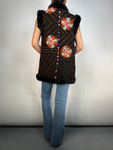 Chaqueta Bordada Sin Mangas