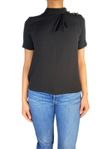 Blusa Negra Manga Corta