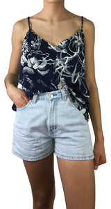 Blusa Pabilos Navy Tropical Botones