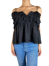 Top Broderie Negro
