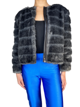 Chaqueta Plomo Piel Sintética