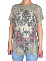 Polera Verde Estampada