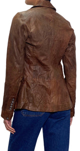 Chaqueta Cuero Café