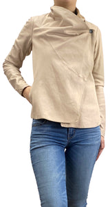 Chaqueta cuero Beige