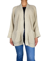 Sweater Tejido Beige Abierto