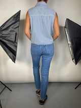 Blusa de Rayas Azul y Blanco