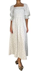 Vestido Blanco Floreado