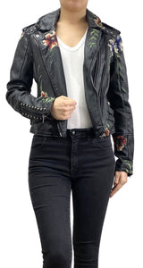 Chaqueta Biker Flores
