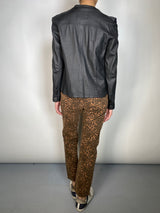 Chaqueta Ruffle Cuero