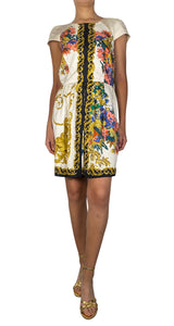Vestido Seda Estampado Multicolor