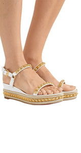 Sandalias Lizard-effect leather wedge