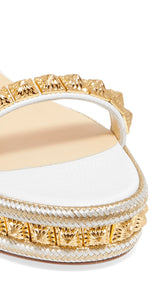 Sandalias Lizard-effect leather wedge