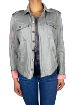 Chaqueta Verde Grisáceo Bolsillos