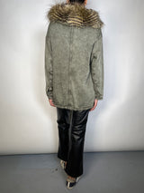 Chaqueta Capucha Piel Sintética