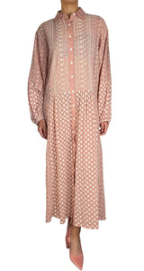 Vestido Bordado Rosa Palo